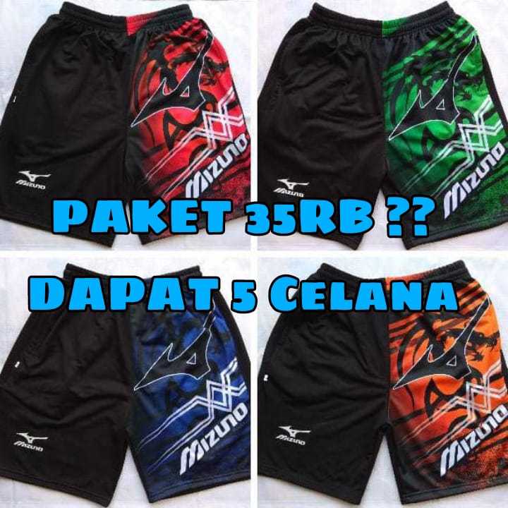 PAKET 35 RIBU DAPAT 5PCS, Celana Mizuno Voli Cowok // Celana Voli Cewek // Celana Mizuno Printing //