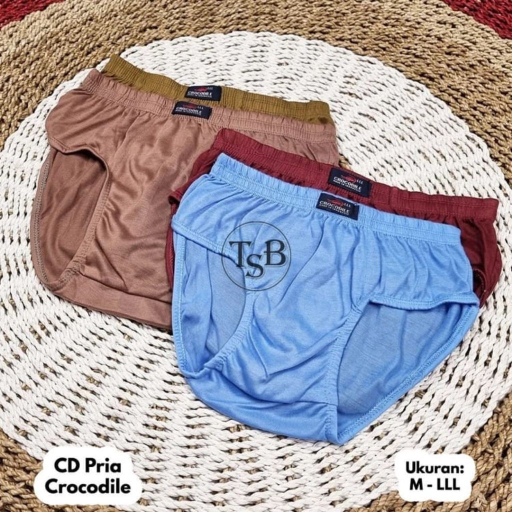PAKET 3 PCS CLANA DALAM CROCODILE PRIA DEWASA BAHAN KATUN CLANA DALAM CROCODILE ISI 12 PCS CLANA DAL