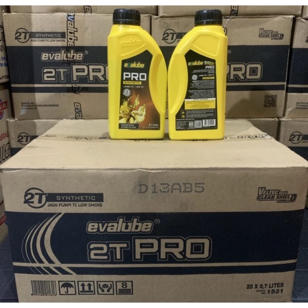 Oli Evalube Pro 2T 0.7L 20pcs Oli Samping Evalube Pro 700ml 2T 1 Dus