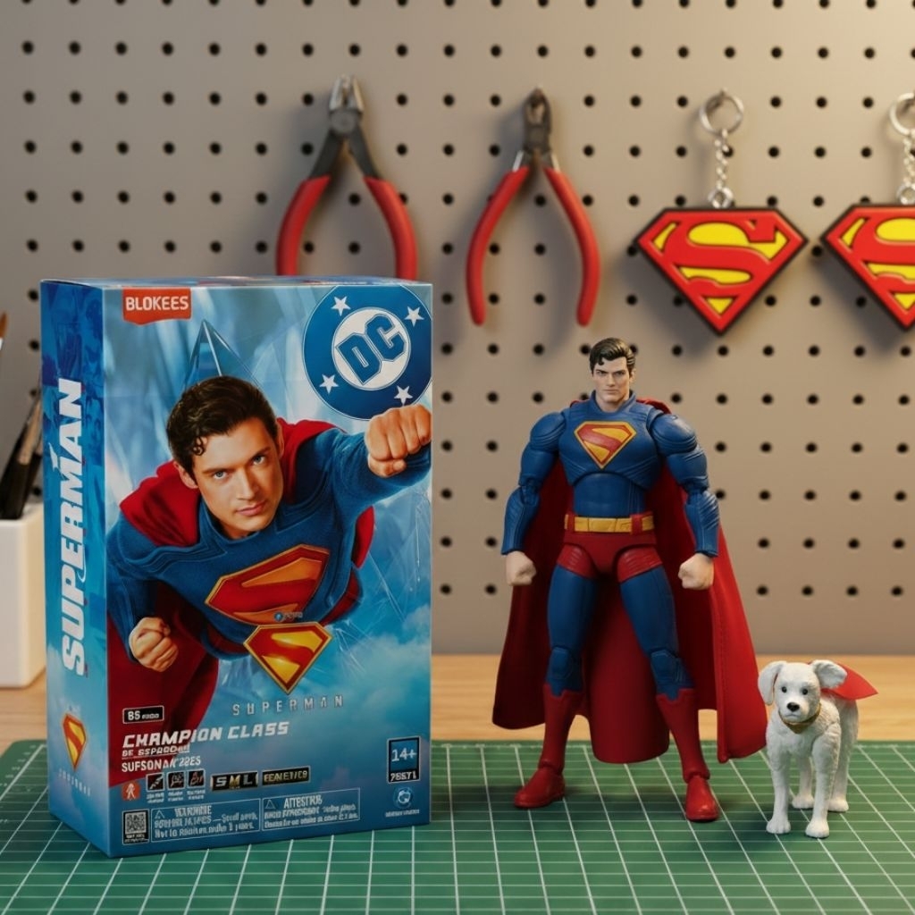 Blokees DC Superman Champion Class Action Figure Mainan Koleksi Original