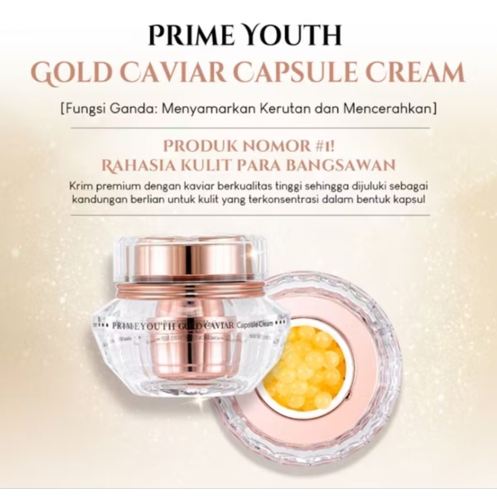 PRIME YOUTH GOLD CAVIAR CAPSULE CREAM HOLIKA HOLIKA dijamin ORI