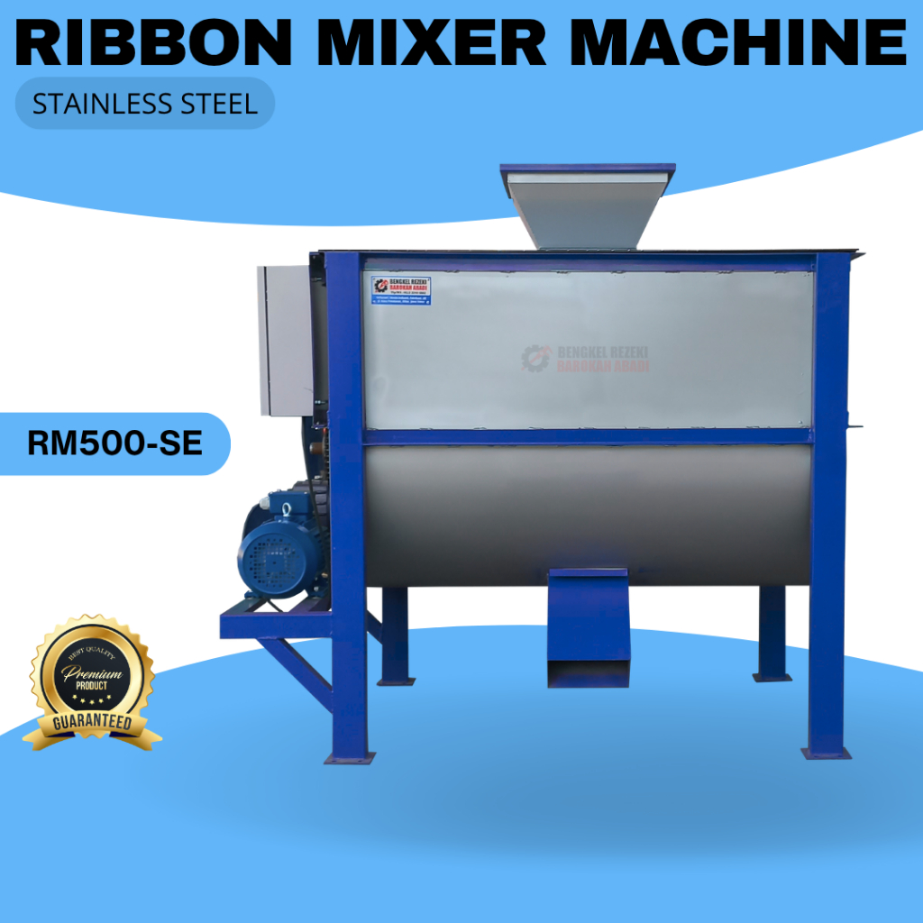 Ribbon Mixer Machine Material Besi Kokoh Dilengkapi Control Panel Dengan Pengoperasian Ergonomis