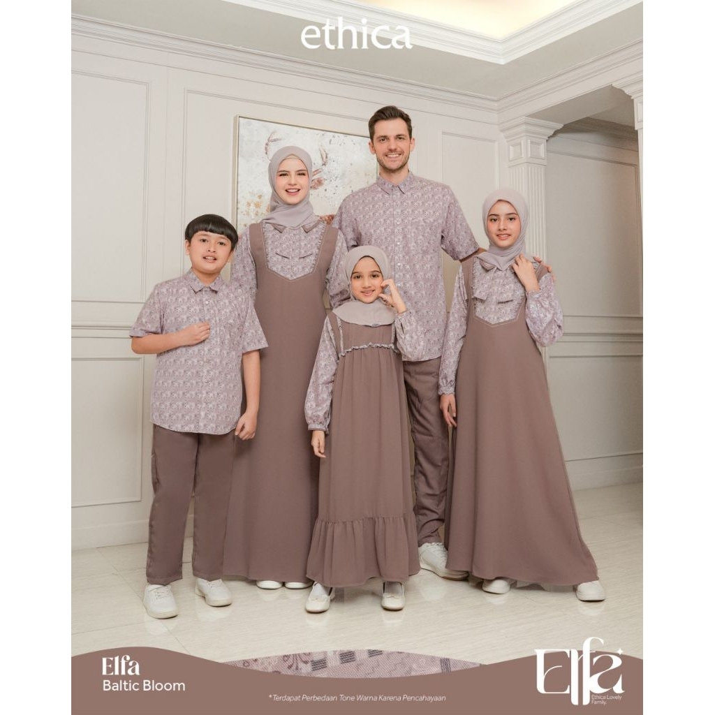 ELFA BALTIC BLOOM SARIMBIT LEBARAN BY ETHICA GAMIS KOKO COUPLE KELUARGA