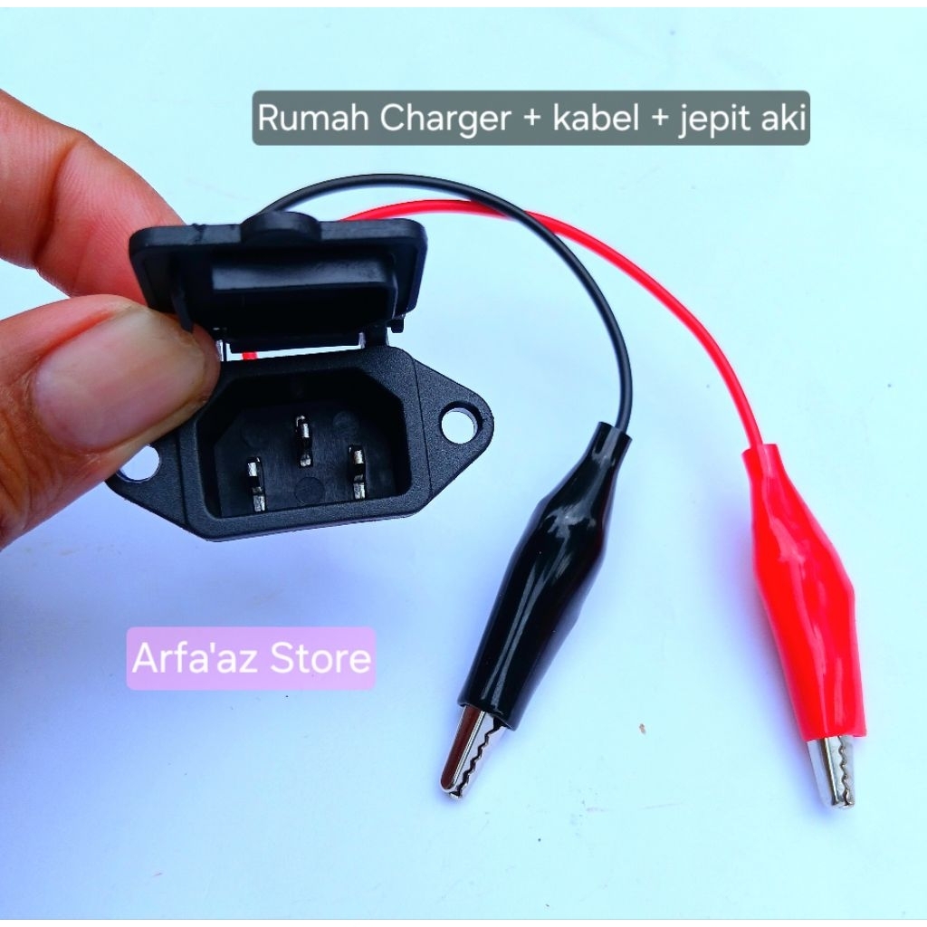 Rumah Charger dengan jepit aki bisa cas aki pakai charger sprayer tanki semprot