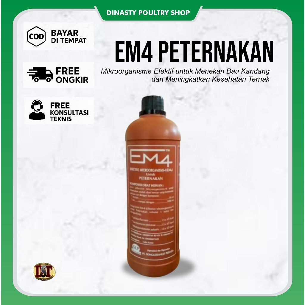 EM4 Peternakan Cairan Probiotik Ternak Ayam Sapi Kambing Domba Pengurang Amonia Kandang