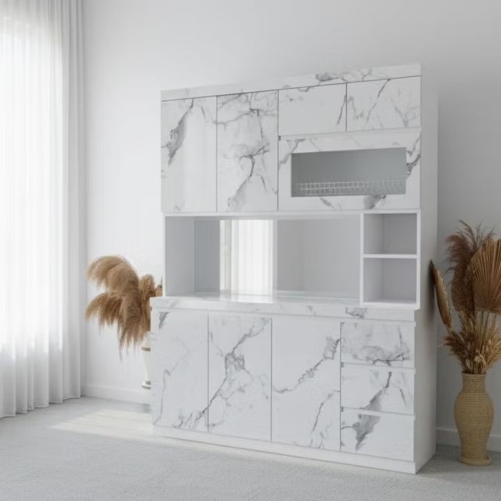 lemari sayur 4 pintu /lemari makan/ rak sayur minimalis/ rak piring /duco /hpl