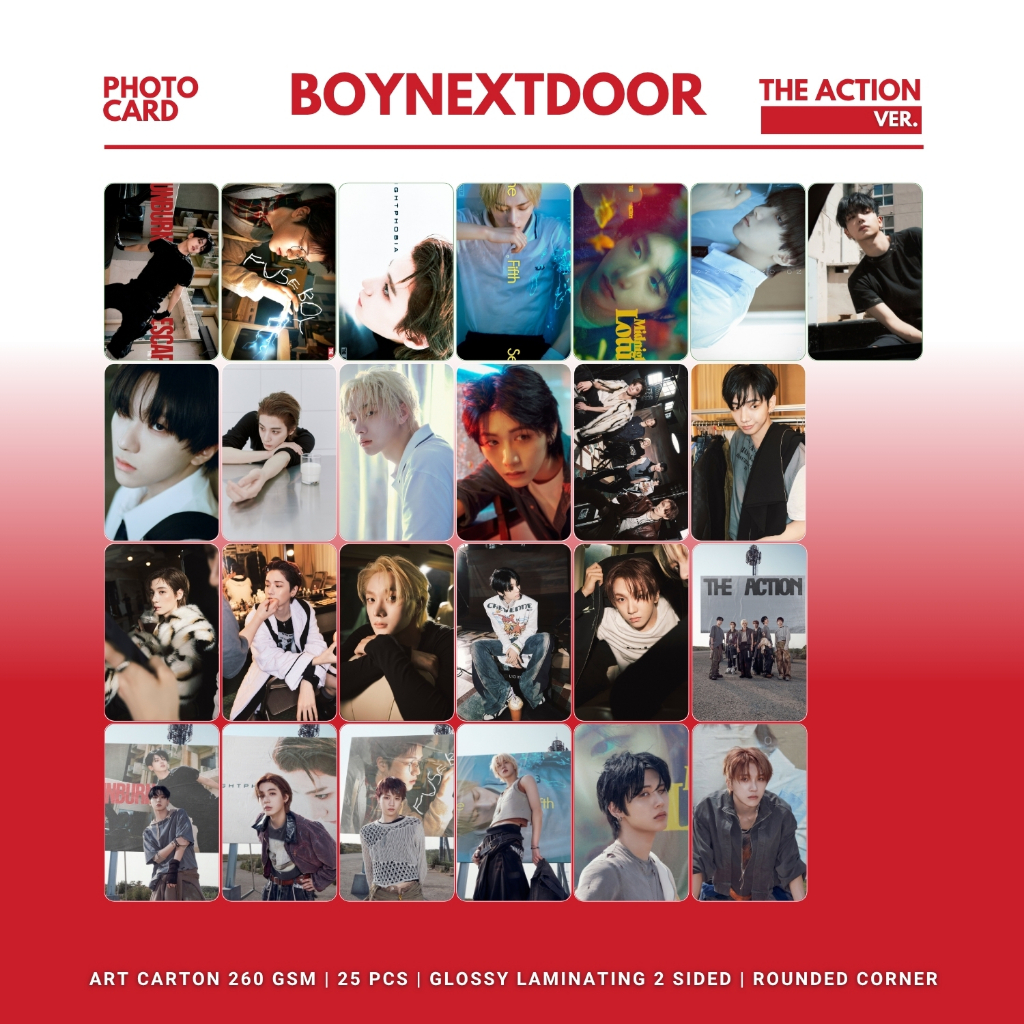 HOLOGRAM PHOTOCARD BOY NEXT DOOR THE ACTION ROUNDED 25 PCS KPOP UNOFFICIAL JAEHYUN SUNGHO TAESAN