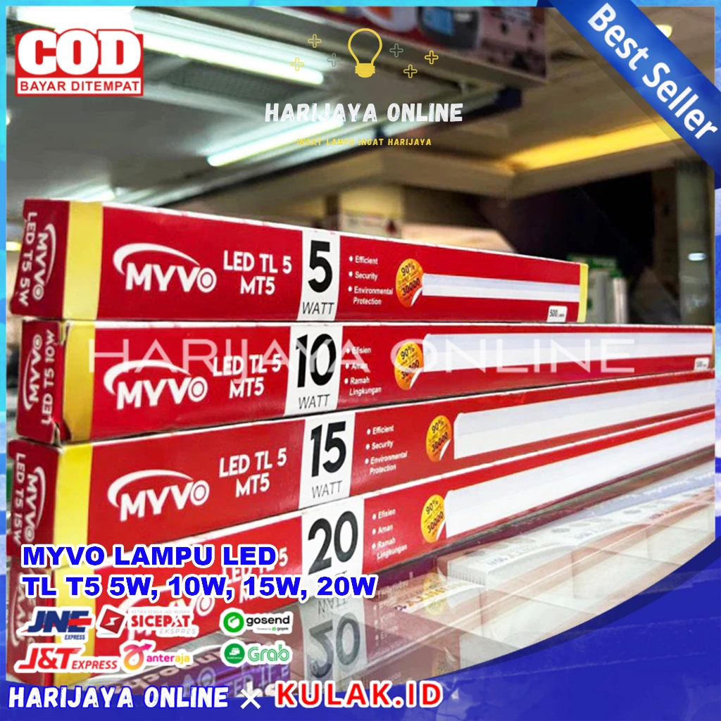 MYVO Lampu TL Neon T5 LED 5/10/15/20W Tube Warna Warni/Lampu neon led