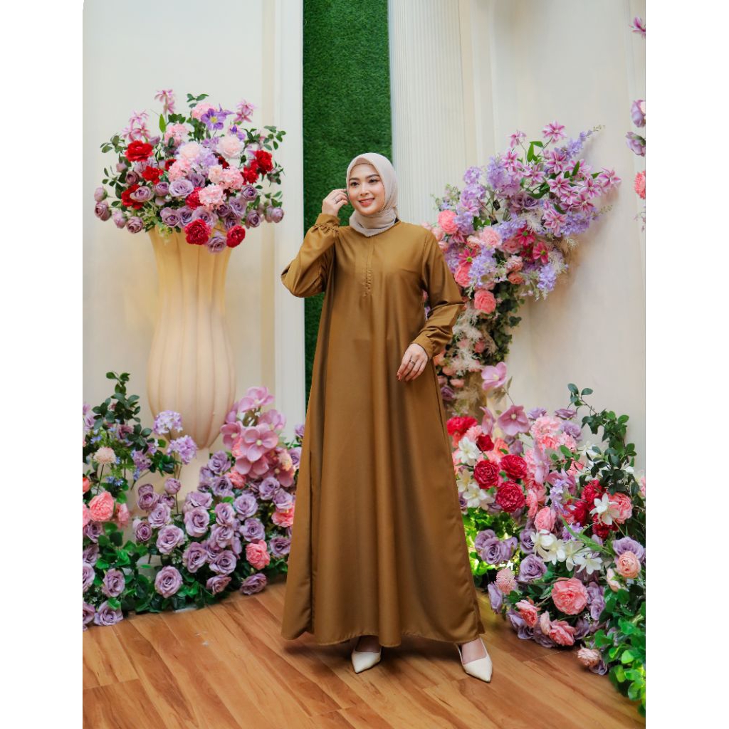 Samara Seragam PNS khaki Wanita Bahan Toyobo Terbaru/Gamis PNS Baju Kerja PDH Guru