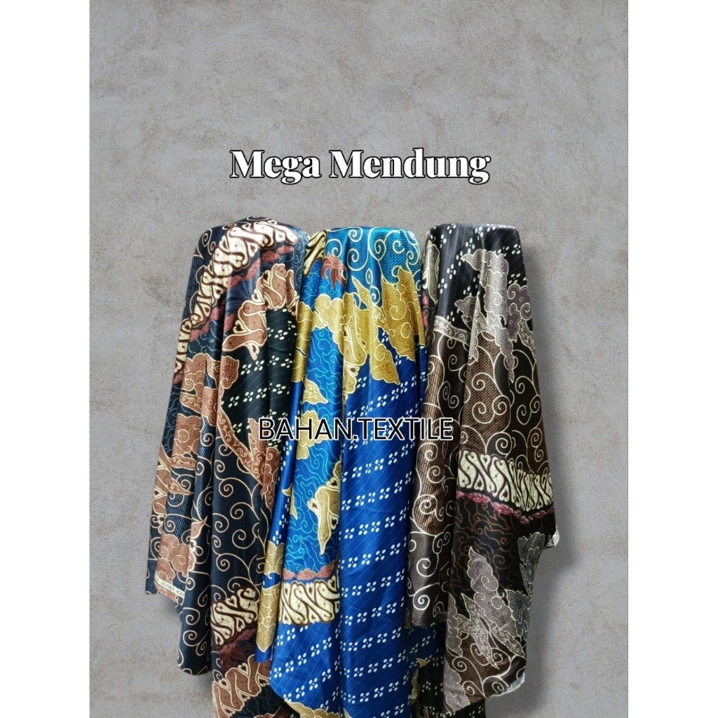 [[BAHAN METERAN]]BAHAN BATIK PRINTING SILKY SUTRA MOTIF MEGA MENDUNG