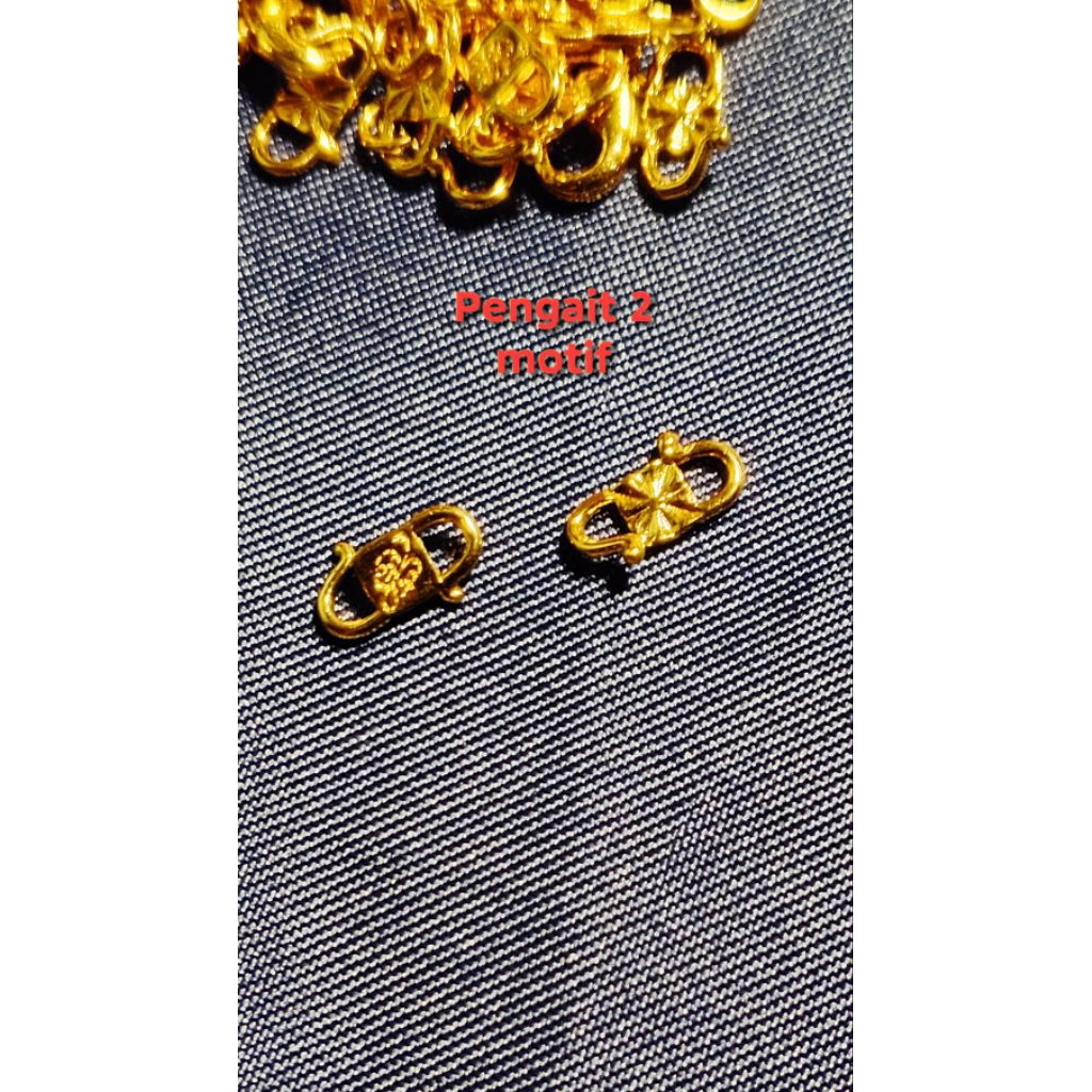 Pengait motif 2 sisi Gelang Kalung Model S Anti Karat Gold Plate 23 K- Per Pcs