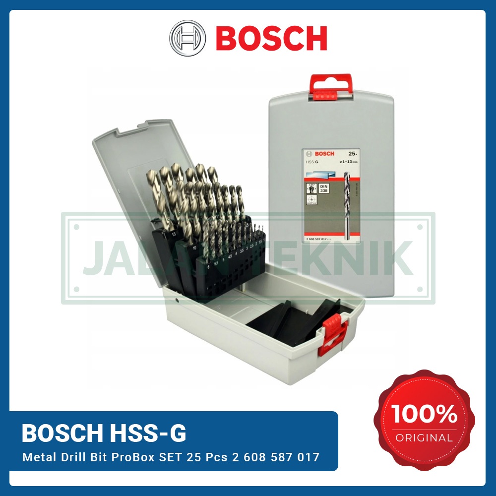 Bosch 25 pcs Mata Bor Besi HSS-G Metal Drill Bit ProBox Set 1 - 13 mm DIN 338 2608587017