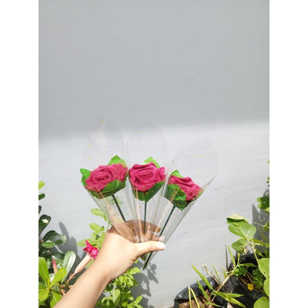 BOUQOET BUNGA MAWAR FLANEL || BUNGA MAWAR 1 TANGKAI