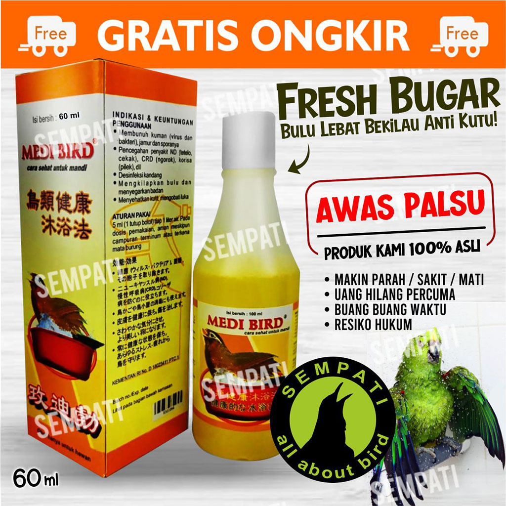 SEMPATI MEDI BIRD 60 ML MEDION OBAT SHAMPO BURUNG PEMBASMI KUTU JAMUR BULU SEHAT MEDIBIRD MEDION SAM