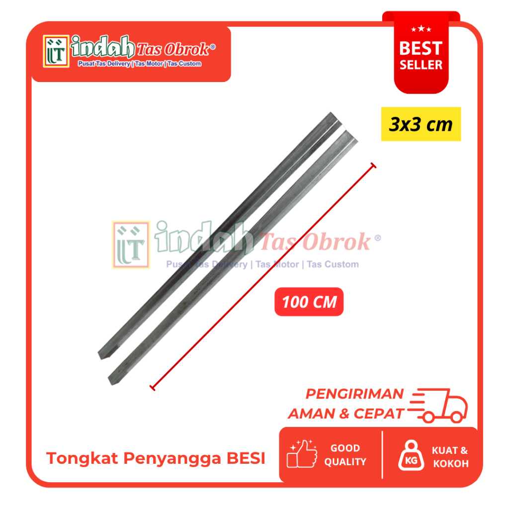 INDAH Tas Obrok - TONGKAT BESI PENYANGGA TONGKAT TAS OBROK MOTOR TAS KURIR TAS POS MOTOR SADDLE BAG 