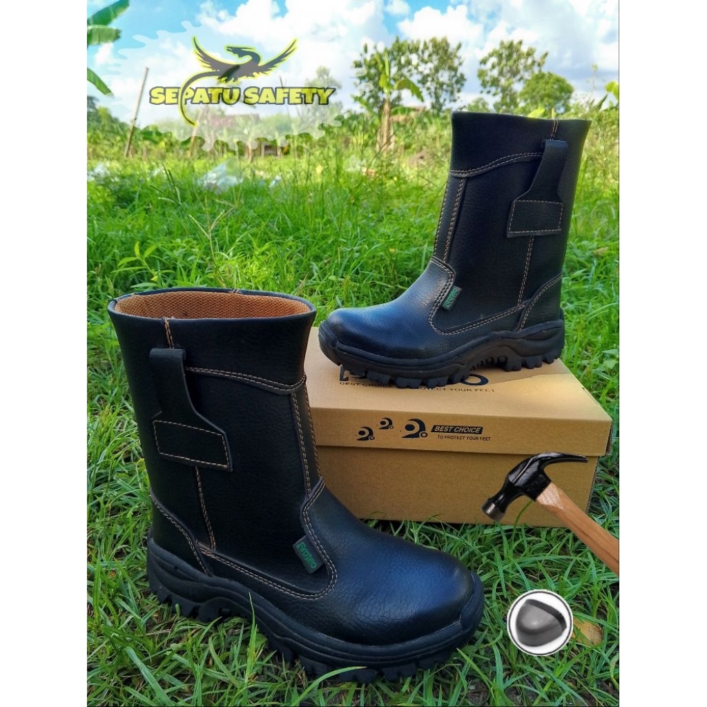 Sepatu Safety Kerja Proyek Ujung Besi - Sepatu Septi Kerja Lapangan Bahan Sintetis - Septy But Kerja