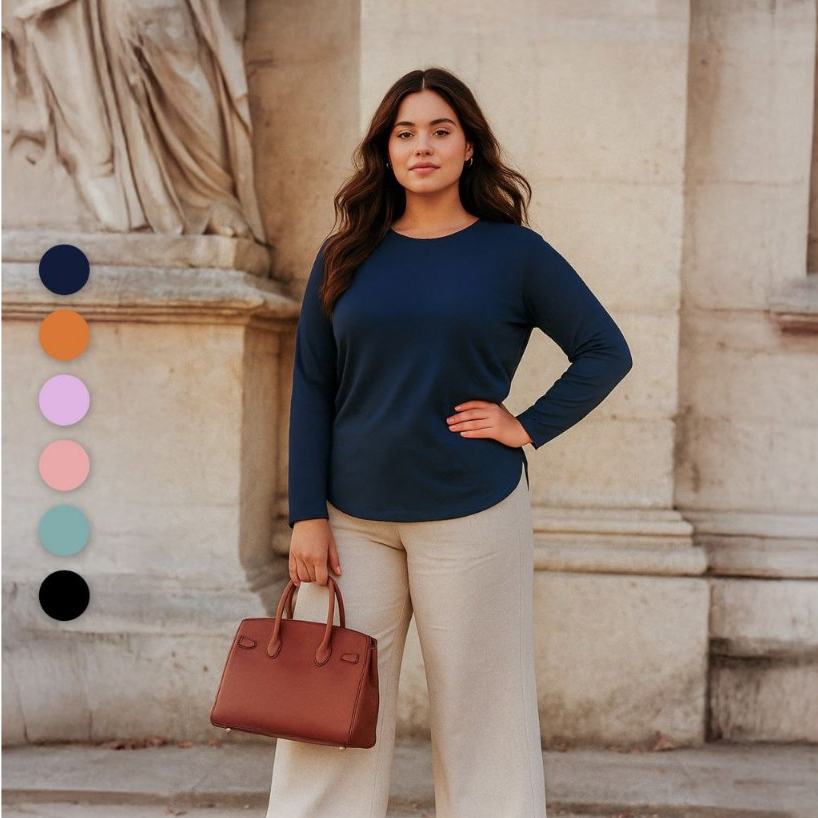 Blouse Wanita Jumbo Lengan Panjang