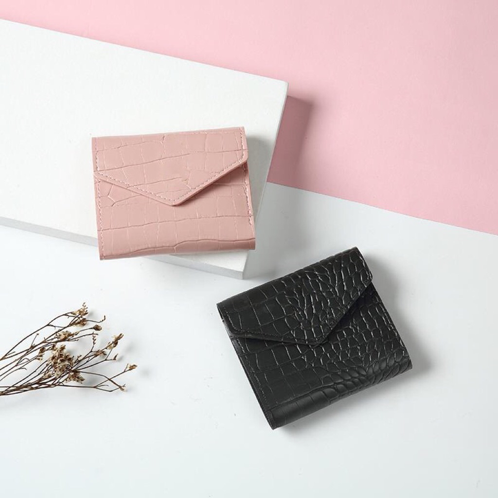 [ BATAM ] COD RS Dompet Lipat Wanita Kulit Buaya / Dompet Wanita Import / Dompet Mini Wanita