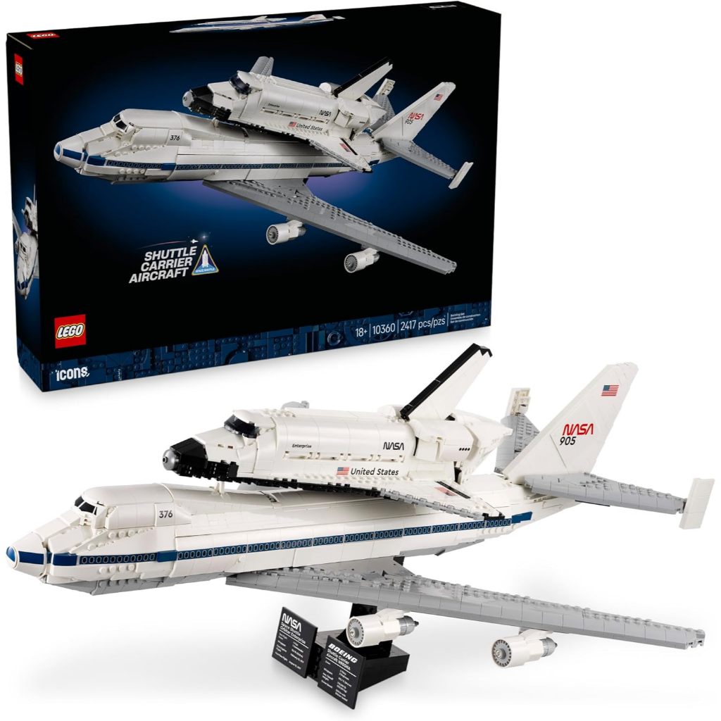 Icons Shuttle Carrier Aircraft Building Set for Adults - Spaceship & Airplane Model Kit for Adults, 