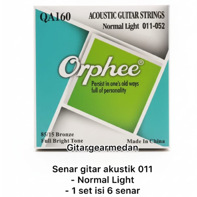 TALI SENAR GITAR AKUSTIK ORPHEE QA160 1 SET UKURAN 0 11 ORIGINAL IMPORT