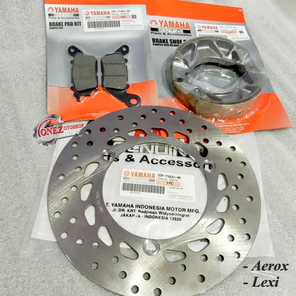 Paket Piringan  Disk Cakram Aerox Lexi dan Kampas Rem Depan Belakang