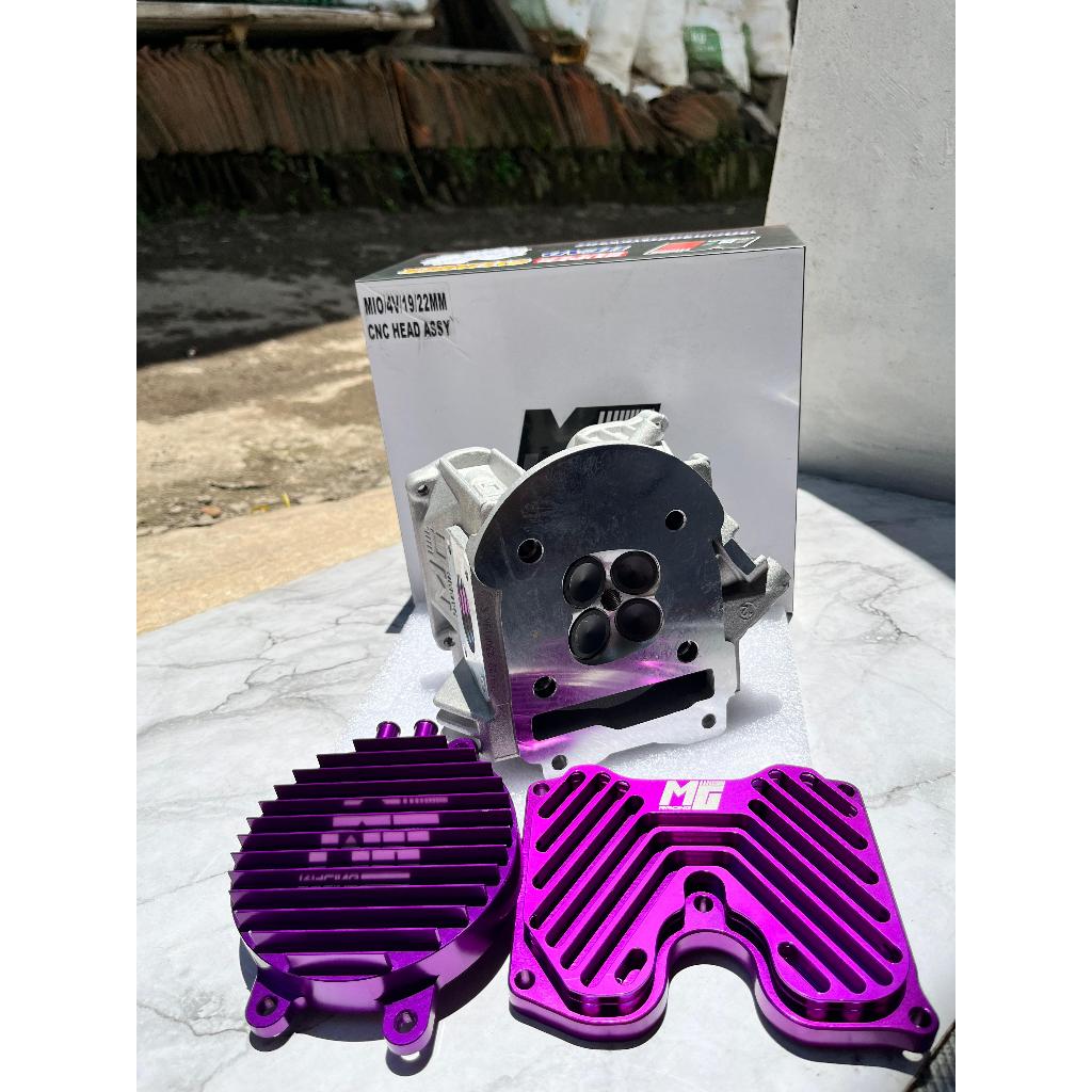 Kop Head Full CNC Mio Karbu,Mio Smile,Mio Smile Karbu 4 Klep 19/22 Merk MG Racing