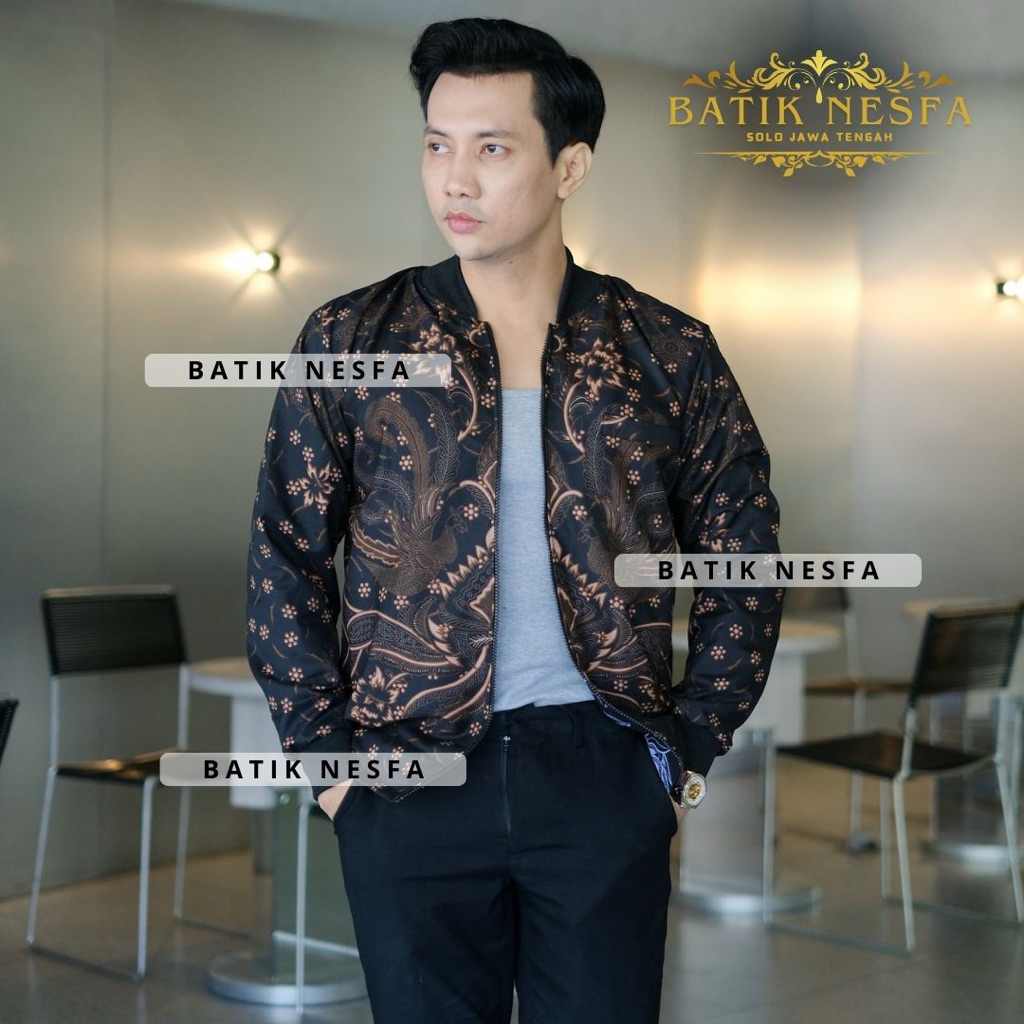 Custom jaket batik bomber riquest jumbo