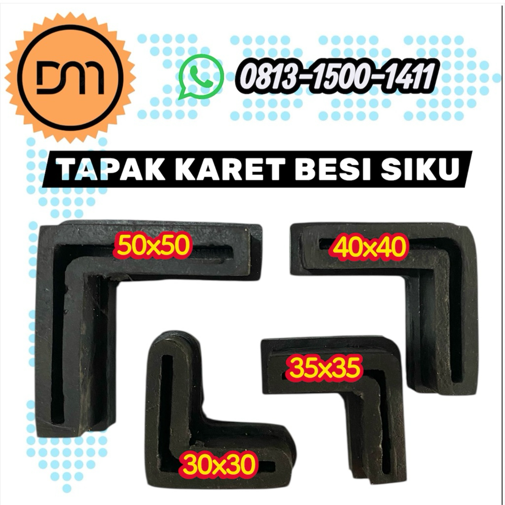 DM - Karet Siku Lubang / Karet Rak Siku/  Karet Besi Hollow Murah /Tapak Kaki Karet Model Siku / Tap
