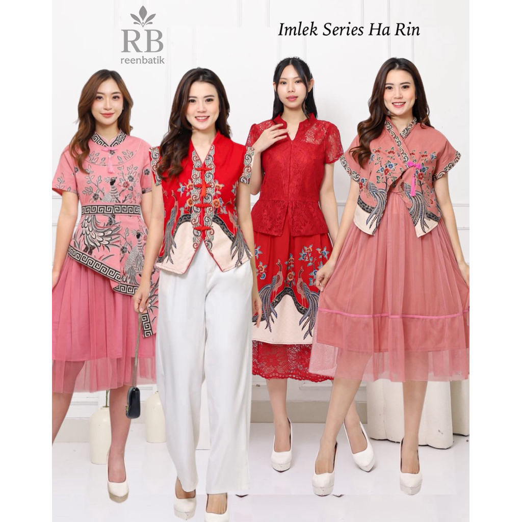 Batik Couple Edisi Imlek /Dress Batik Brokat / Dress Imlek / Cheongsam / Series Ha Rin#