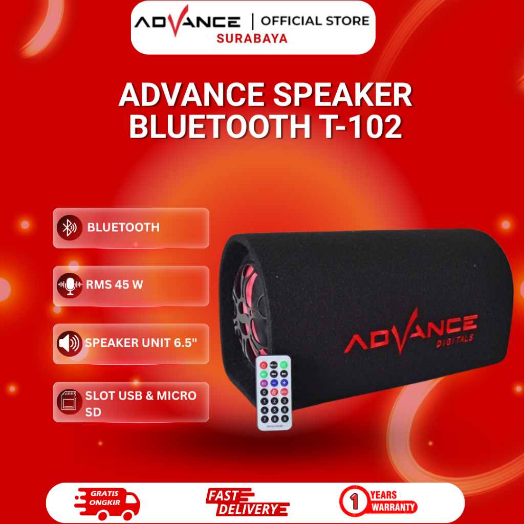 Speaker Advance T-102  T102 BT ( Subwoofer + Bluetooth + Bass )