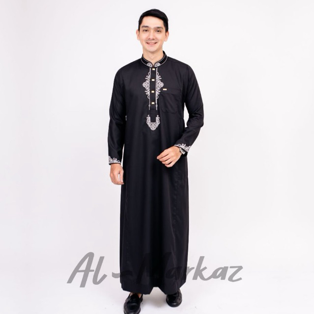 AL MARKAZ - Jubah Muslim Pria Slimfit Diwangga Bordir