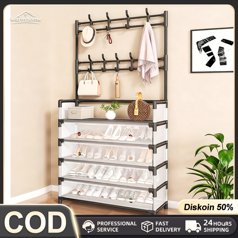 COD Rak Penyimpanan rak sepatu tertutup anti debu Pakaian Gantung Rak Sepatu Rak Sepatu Hanger Tas T