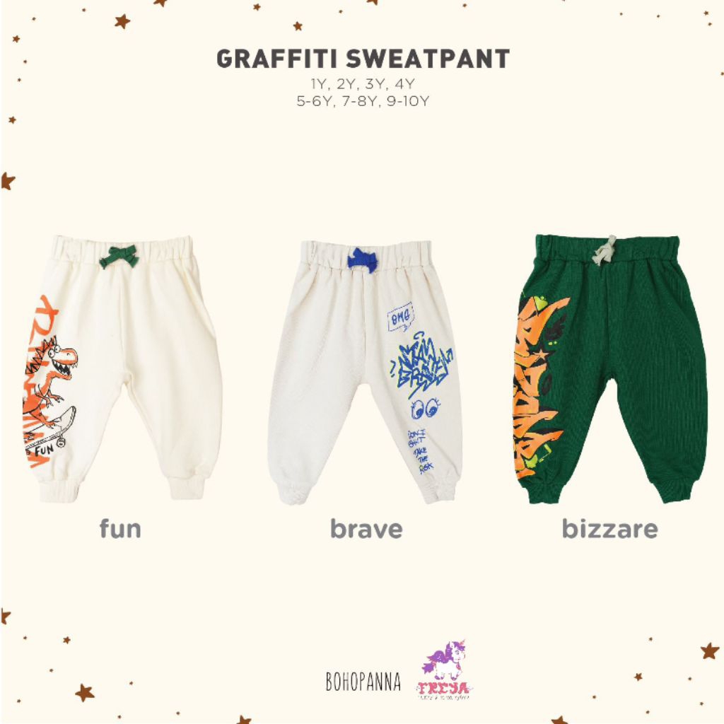 BOHOPANNA - GRAFFITI SWEAT PANT - CELANA PANJANG ANAK