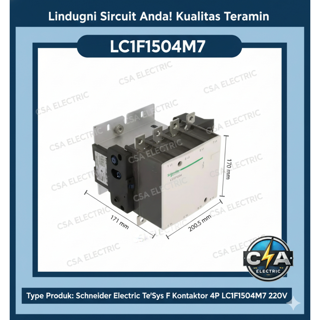 LC1F1504M7 220V Schneider Electric TeSys F Kontaktor 4P(4NO) 250A 440 VAC LC1F1504