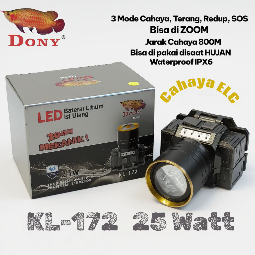 Senter Kepala Dony KL-172 25Watt ZOOM