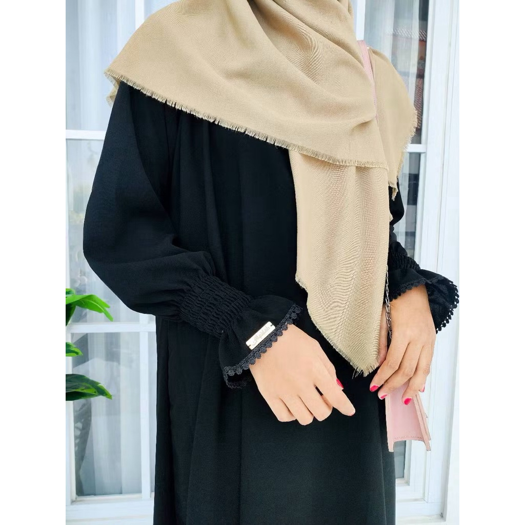 ABAYA HITAM POLOS BUSUI // ABAYA LENGAN KARET