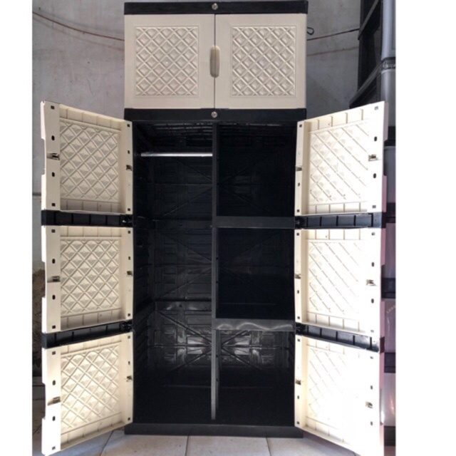 Lemari Plastik Aquose Jumbo Gantungan 4 Susun Full Kunci