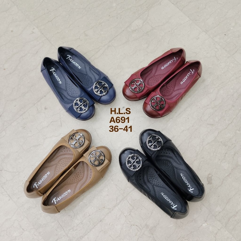 GRADE A / A691 / SEPATU WANITA / FLATSHOES / KULIT SAPI / IMPORT