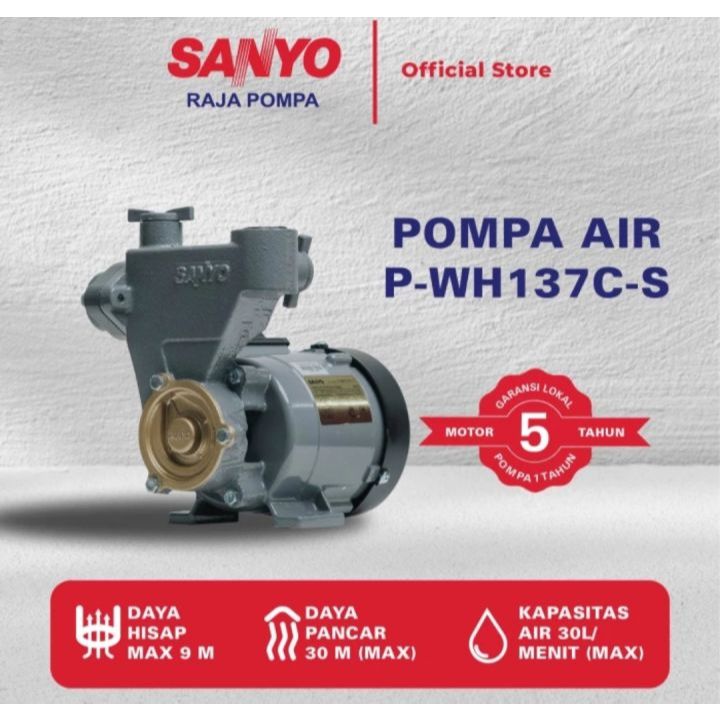 Sanyo Pompa Air PWH137C-S Non Otomatis PWH 137