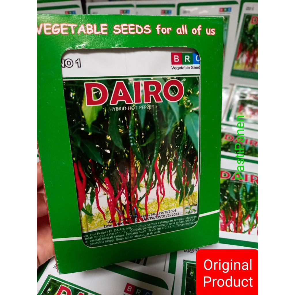Benih Cabai Merah DAIRO...Cabai keriting merah original BRC kemasan 10 gram