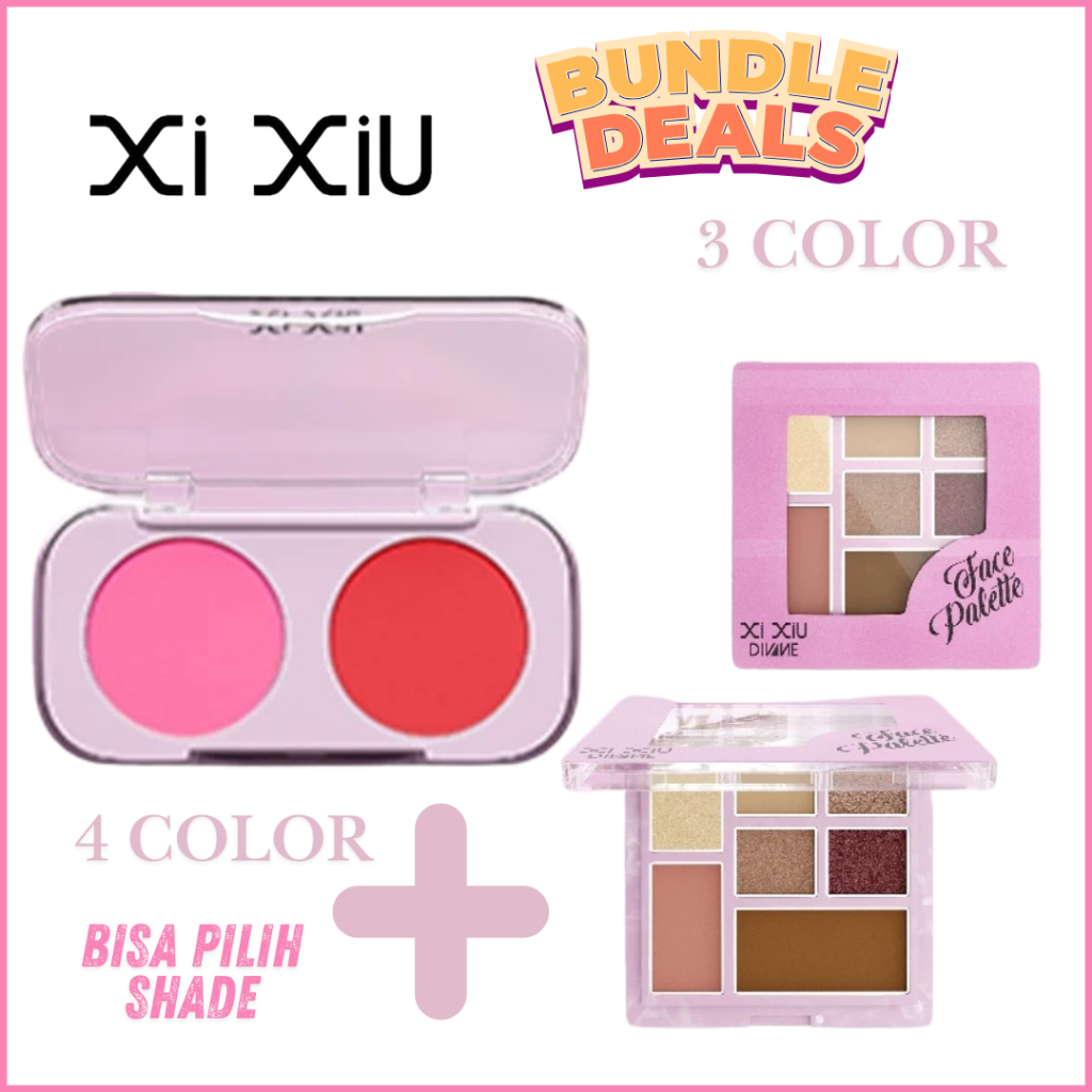 -Xi XiU Blush On Powder | Xi XiU Face Pallete Eyeshadow Xi XiU / Contour / Blusher / Bundling 2pcs -