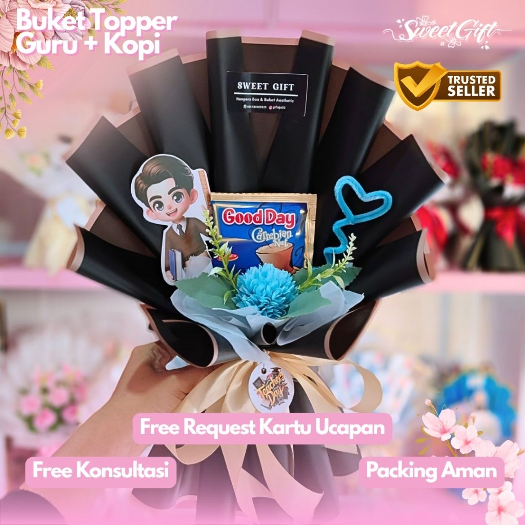 Buket Untuk Hari Guru / Buket Topper Guru / Kado Hari Guru / Buket Murah