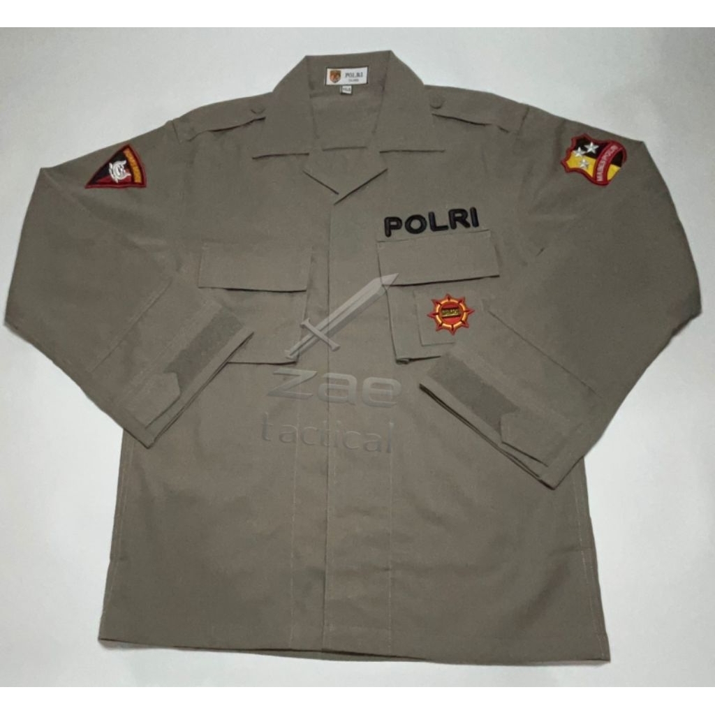 BAJU PDL COKLAT TACTICAL HALUS PEMBAGIAN POLRI BRIMOB 2024, PDL COKLAT TERBARU TERBARU HALUS 2024