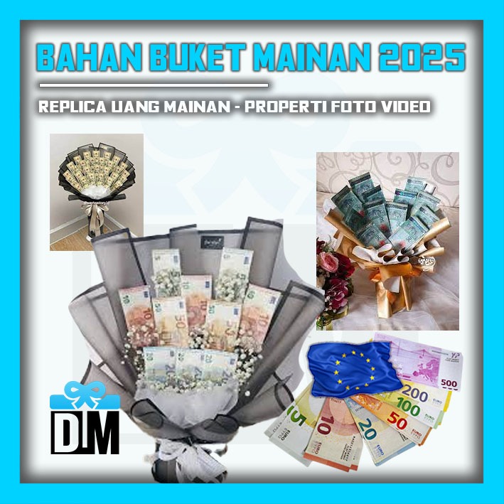 Replika Uang Mainan Eropa Euro / hiasan untuk suvenir hadiah mainan buket bouquete bunga uang