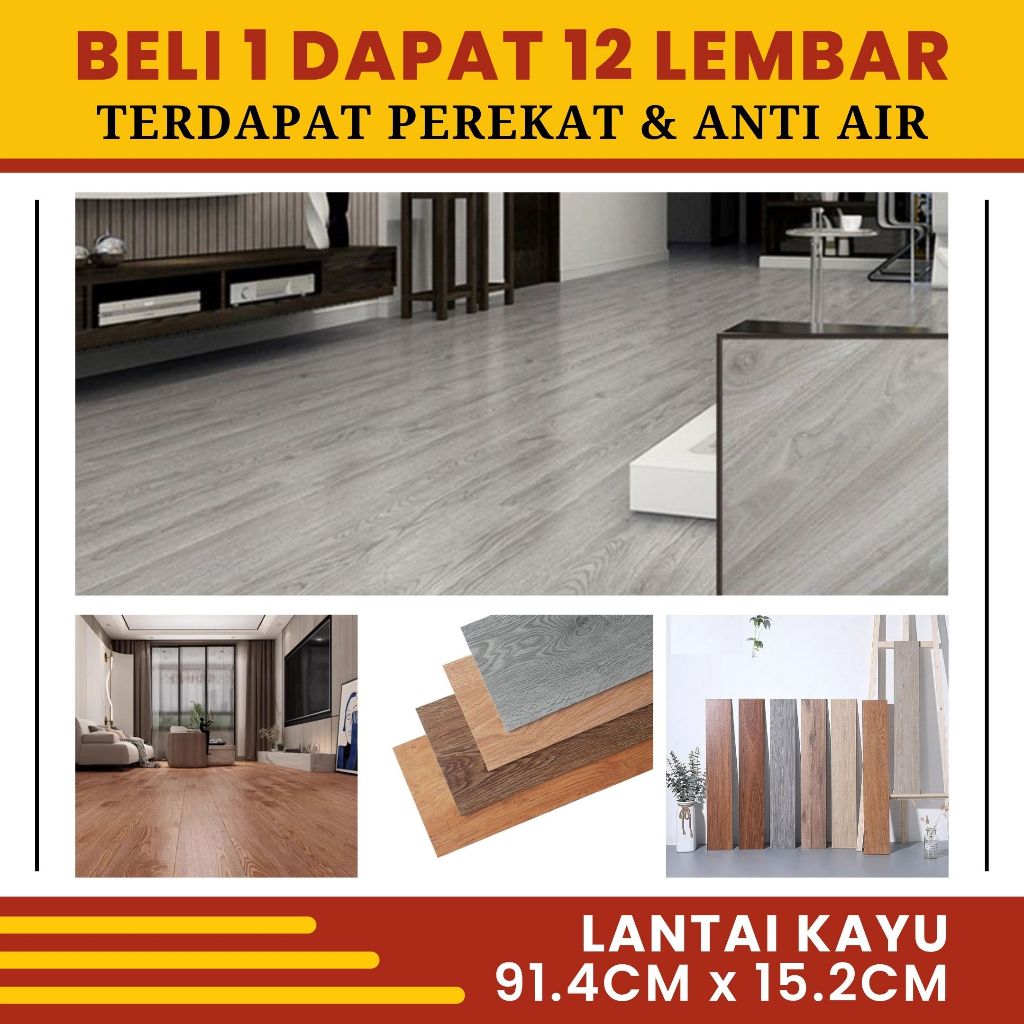 Lantai Kayu Vinyl Dekorasi Ubin Kamar Tidur Motif Kayu Vynil Natural Korea Aesthetic Anti Rayap