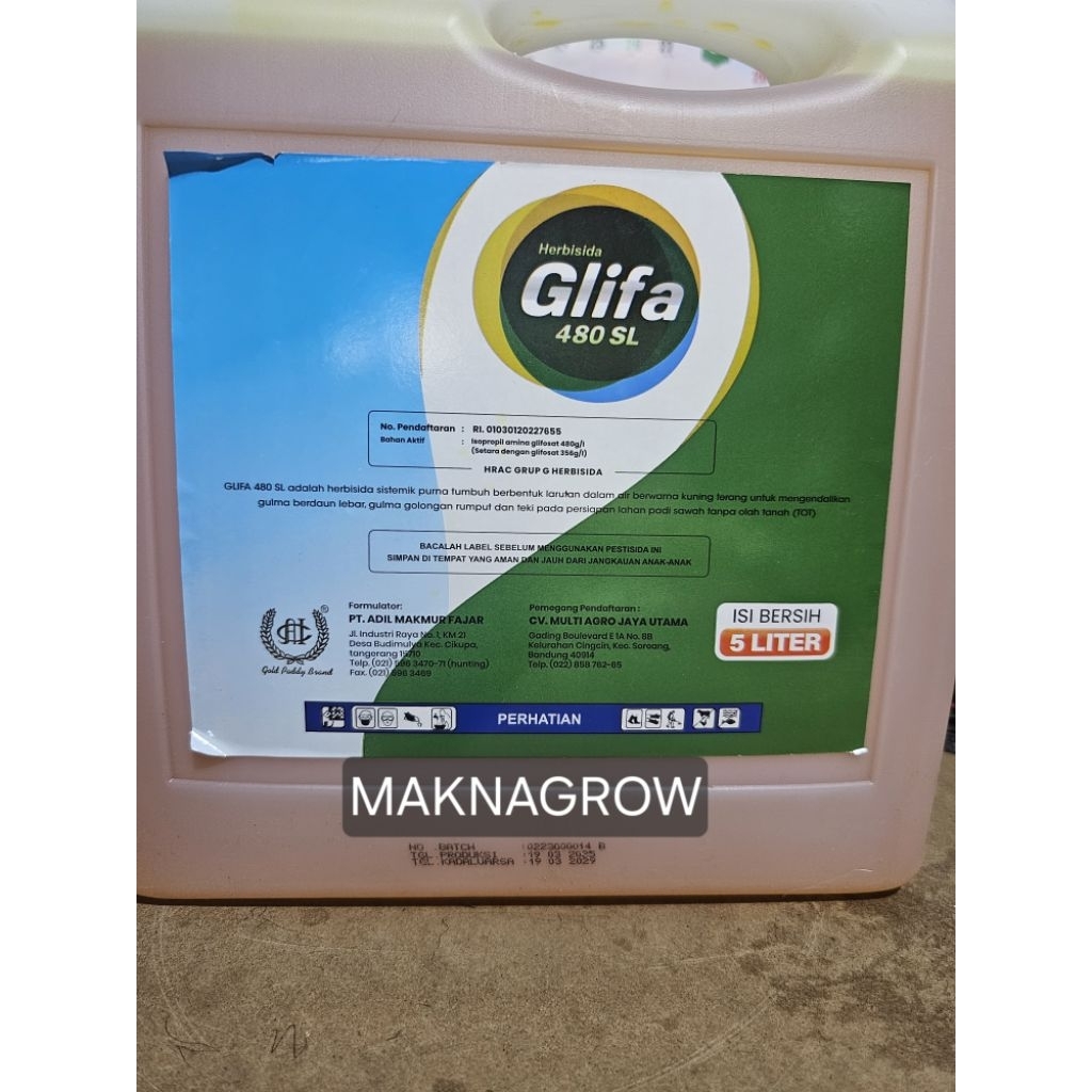 Herbisida sistemik GLIFA 480 SL Racun rumput 5 liter