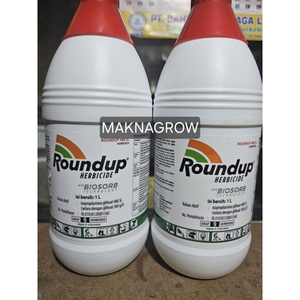 Racun rumput HERBISIDA ROUNDUP 486SL 1 liter (original/asli)