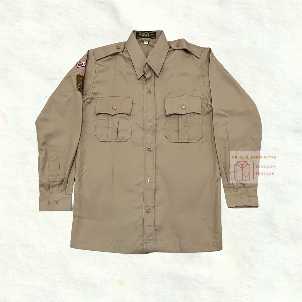 Kemeja Pramuka SD/SMP PENGGALANG Lengan Panjang dan Pendek Kain Katun Tebal
