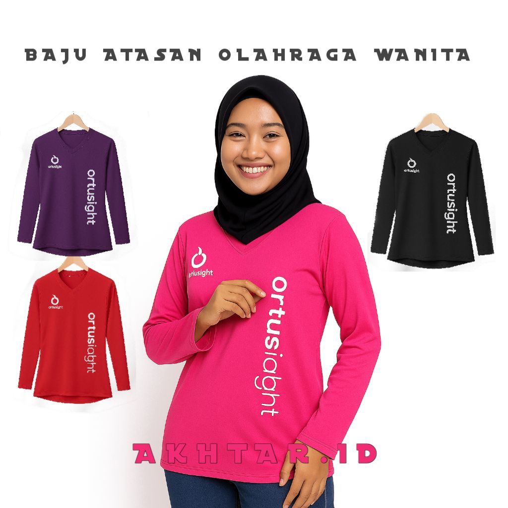 Atasan wanita muslimah kaos olahraga / baju senam aerobik running