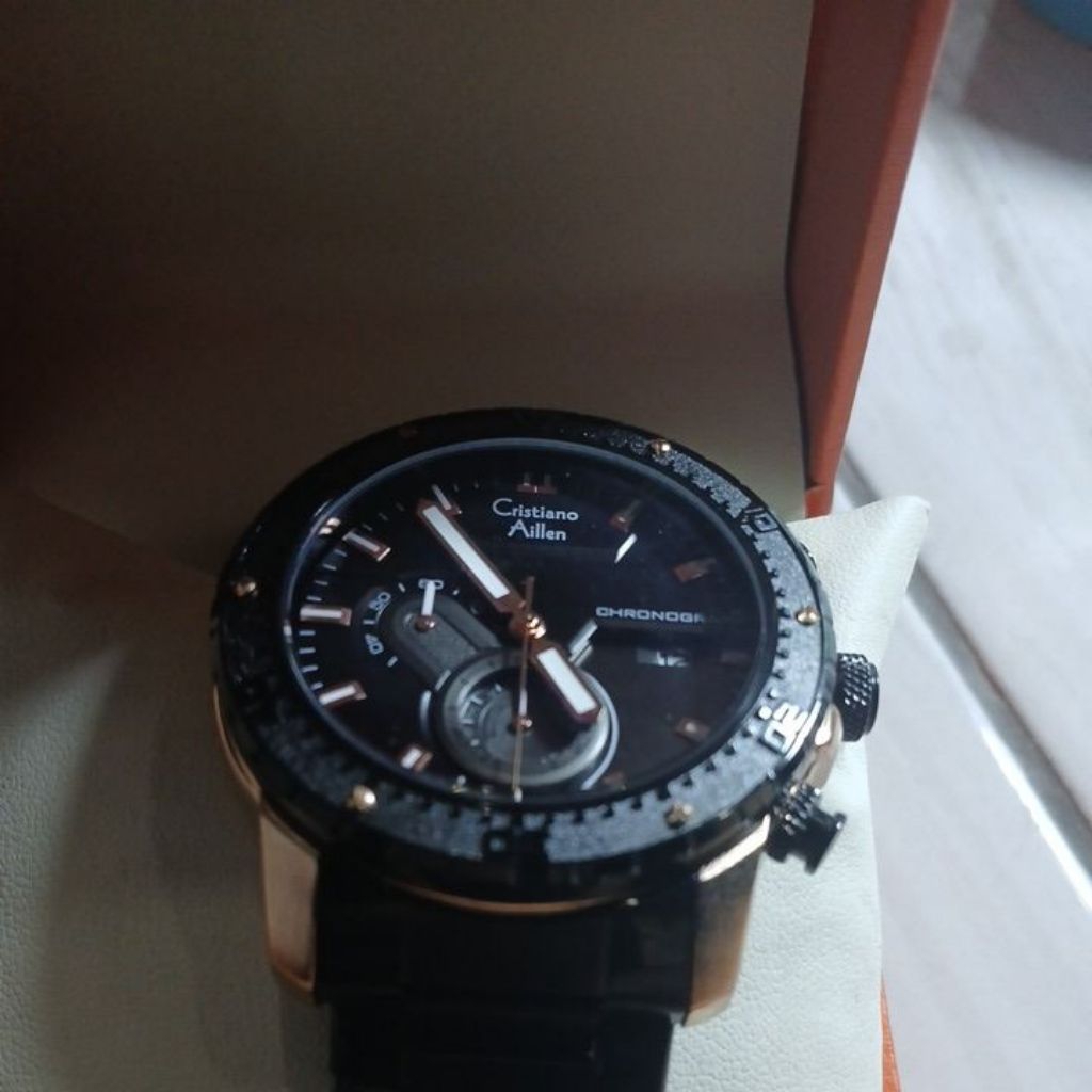 Jam Tangan Cristiano Aillen CA-8900 chronograph original masih baru water resistant